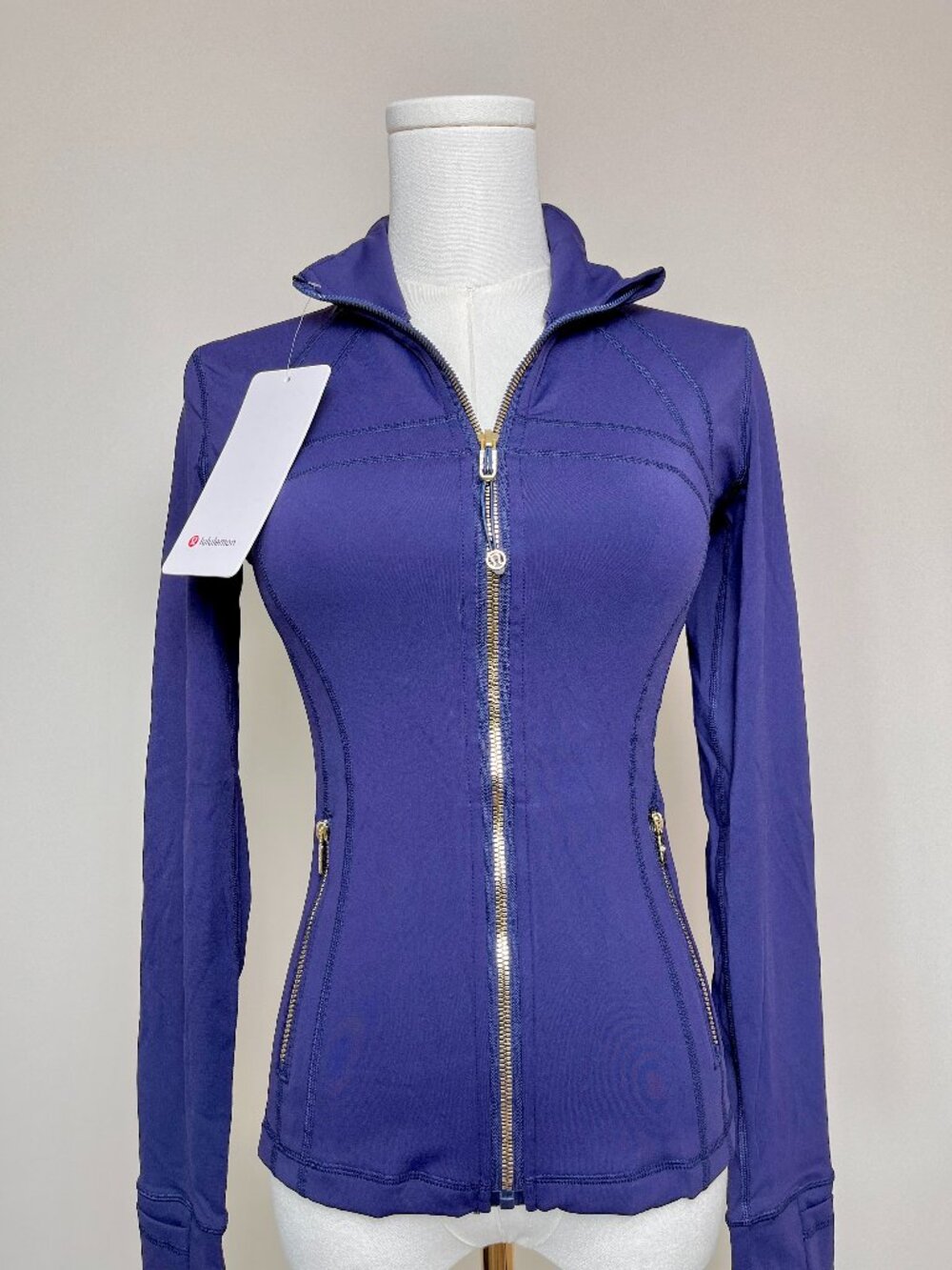 Lululemon | Define Jacket Size 4 in Blue-Lavender with Gold trim